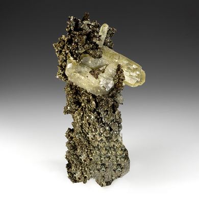 Pyrite with Calcite
