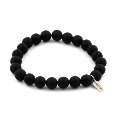 Matt black onyx Bracelet 8 mm Beads.