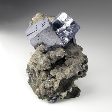 Galena with Dolomite, Calcite