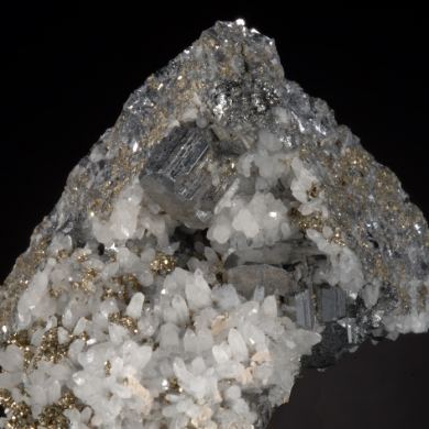Bournonite, Quartz and Pyrite