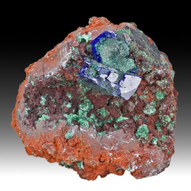 Azurite with Malachite