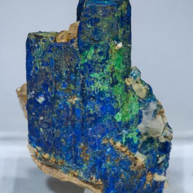 Chalcostibite with Azurite and Malachite