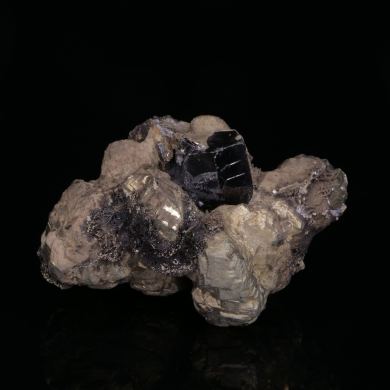 FERBERITE on PYRITE - Panasqueira Mine, Portugal