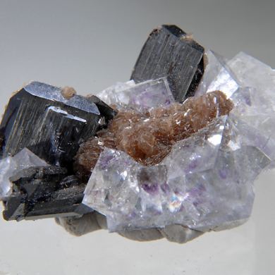 Ferberite with Fluorite and Muscovite