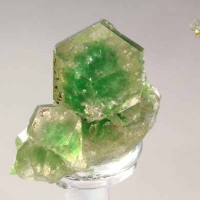gem GARNET var. GROSSULAR with GREEN CHROMIAN PHANTOMS