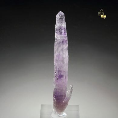 bi-terminated QUARTZ var. AMETHYST scepter, PYRITE