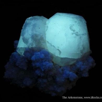 Pollucite (Fluorescent), Lepidolite, and Aquamarine