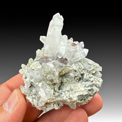 Brookite with Quartz