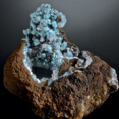 Rosasite and Calcite with Hemimorphite