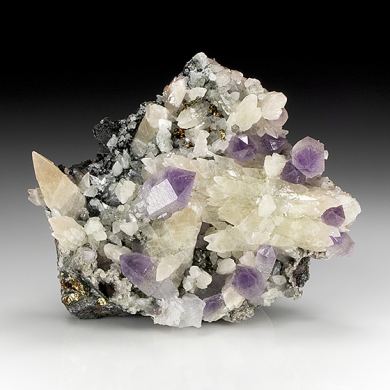 Quartz with Calcite, Pyrite