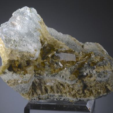 Epidote gemmy crystals with minor Byssolite