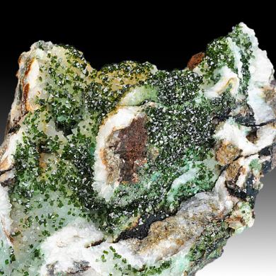 Libethenite with Quartz
