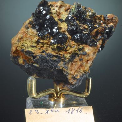Olivenite with Chenevixite - vintage, antique