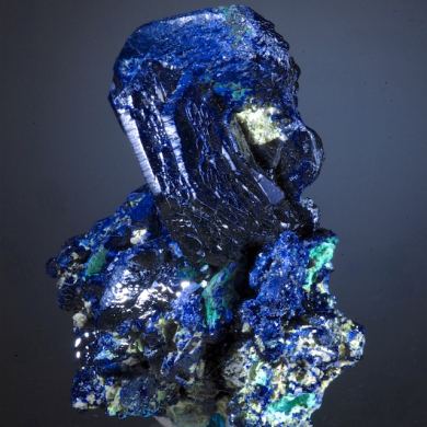 Azurite with Arsentsumebite, Malachite etc.