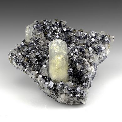 Calcite with Galena, Dolomite, Chalcopyrite