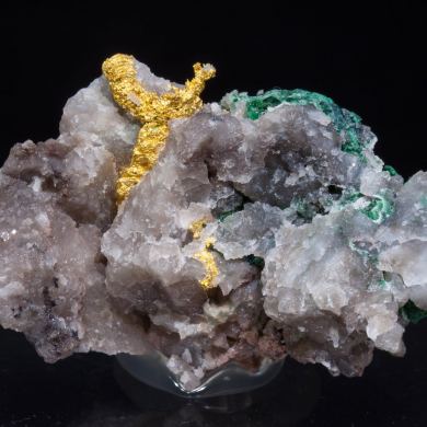 Gold with Malachite, Chrysocolla and Quartz
