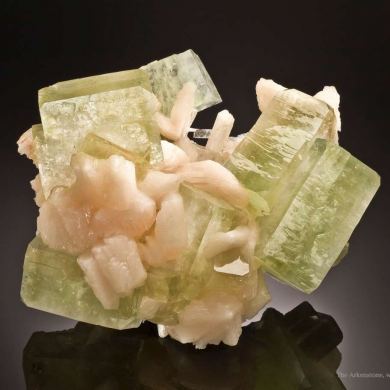 Apophyllite Var. Fluorapophyllite on Stilbite