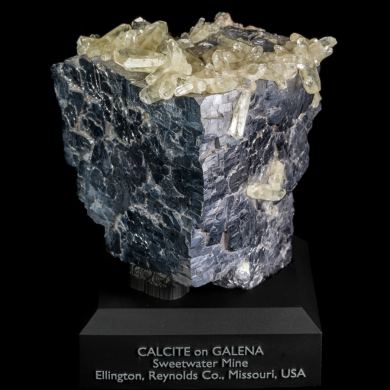 Calcite on Galena from Sweetwater Mine