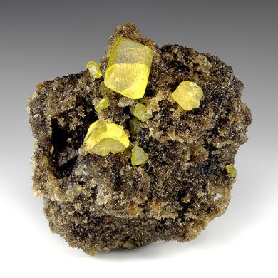 Sulfur with Aragonite