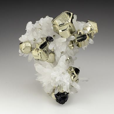 Pyrite with Quartz, Sphalerite