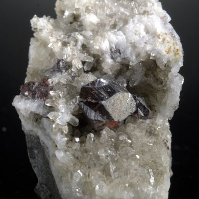 Cinnabar - fine crystals on Quartz