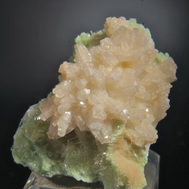 Prehnite crystals on Diopside