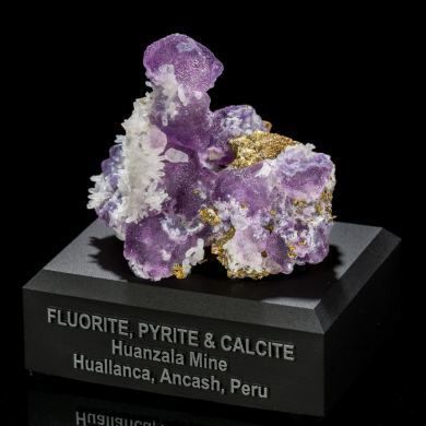 Fluorite, Pyrite & Calcite from Peru