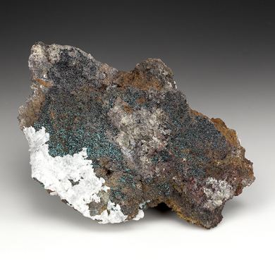 Plattnerite with Rosasite, Calcite