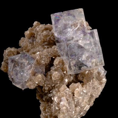 Fluorite on Muscovite and Quartz