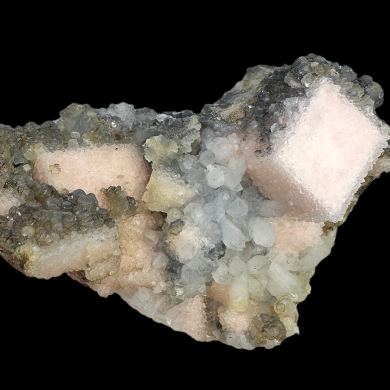 Rhodochrosite, quartz
