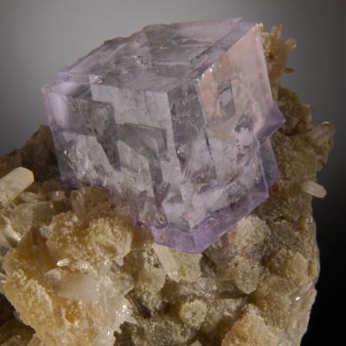 Fluorite on Muscovite with Quartz