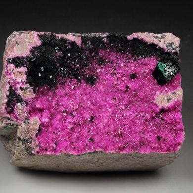 DOLOMITE var. COBALTOAN DOLOMITE, crystallized MALACHITE