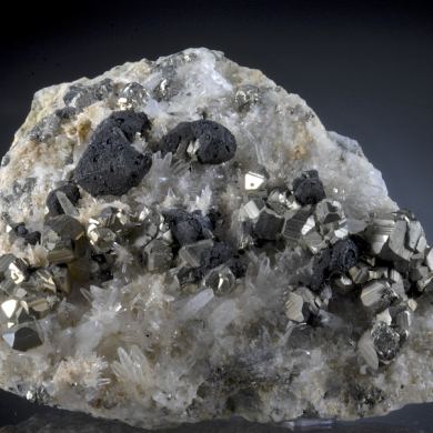 Digenite with Pyrite and Quartz