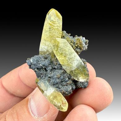Calcite with Chalcopyrite, Galena