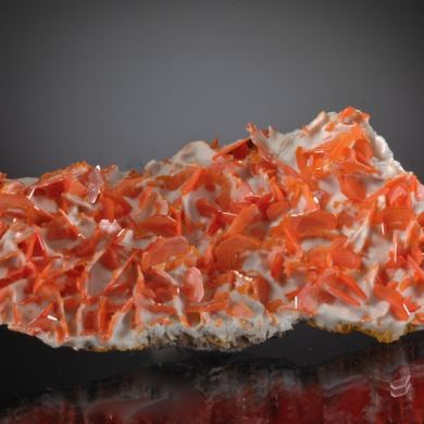 Wulfenite on Calcite
