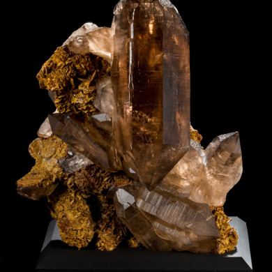 Large Smoky Quartz & Siderite from France