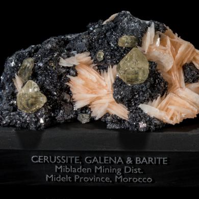Barite, Galena & Cerussite from Morocco