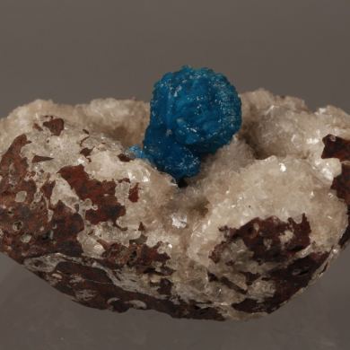 Cavansite with Stilbite on Heulandite.
