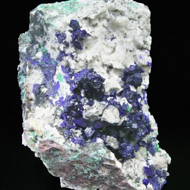 Azurite with Quartz