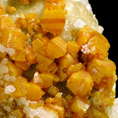 Wulfenite, calcite