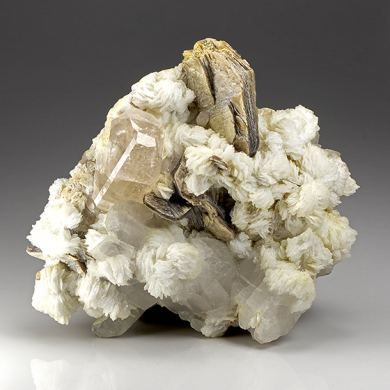 Topaz with Albite, Muscovite, Quartz