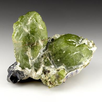 Forsterite var. Peridot with Magnetite