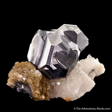 Galena on Siderite and Quartz