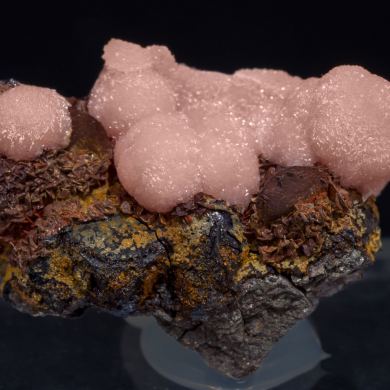 Rhodochrosite with Pyrrhotite and Galena