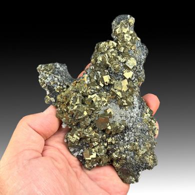 Pyrite with Sphalerite, Calcite