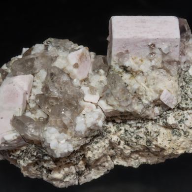 Microcline with Quartz (variety smoky)