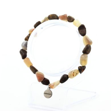 Boulder Opal from Australia + Agate from Bostwana Bracelet. Customizable Size.